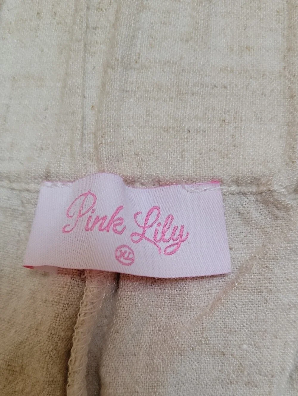 Pink Lily Cream Linen Shorts